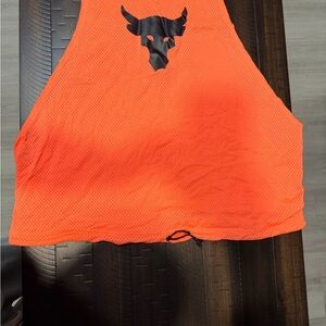 Under armour project rock Women's Orange Athletic Tank Top mesh